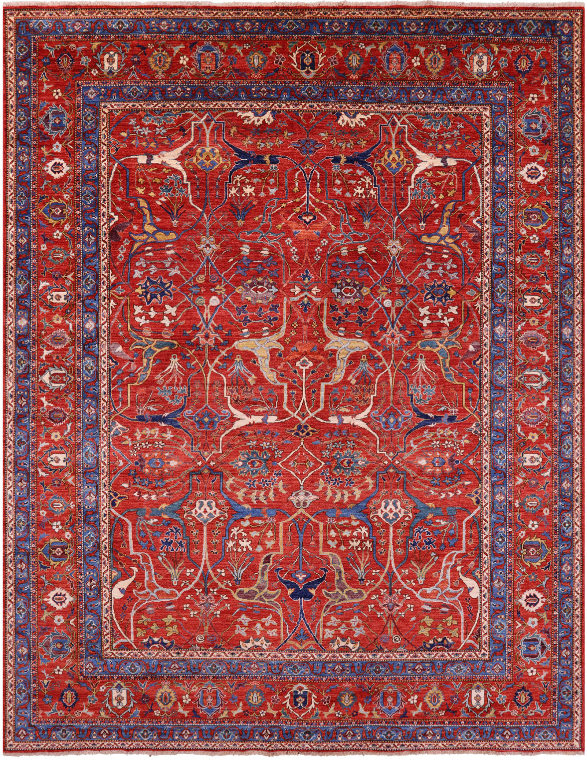 Persian Fine Serapi Hand Knotted Wool Rug - 9' 0" X 11' 8" - Golden Nile