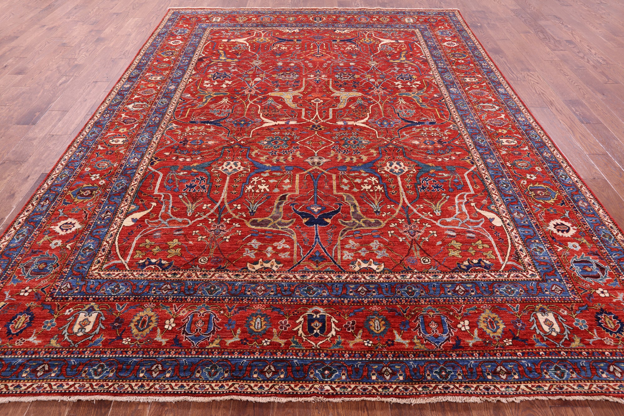 Persian Fine Serapi Hand Knotted Wool Rug - 9' 0" X 11' 8" - Golden Nile