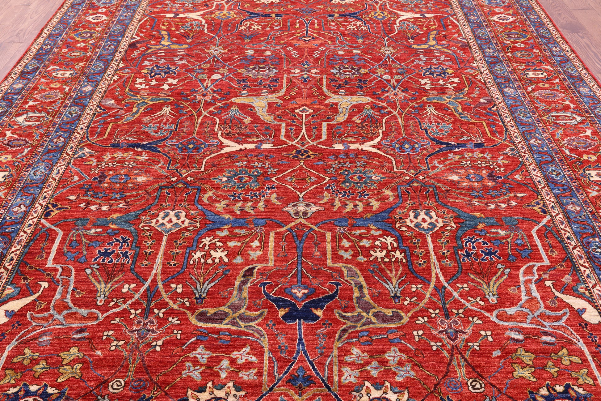 Persian Fine Serapi Hand Knotted Wool Rug - 9' 0" X 11' 8" - Golden Nile