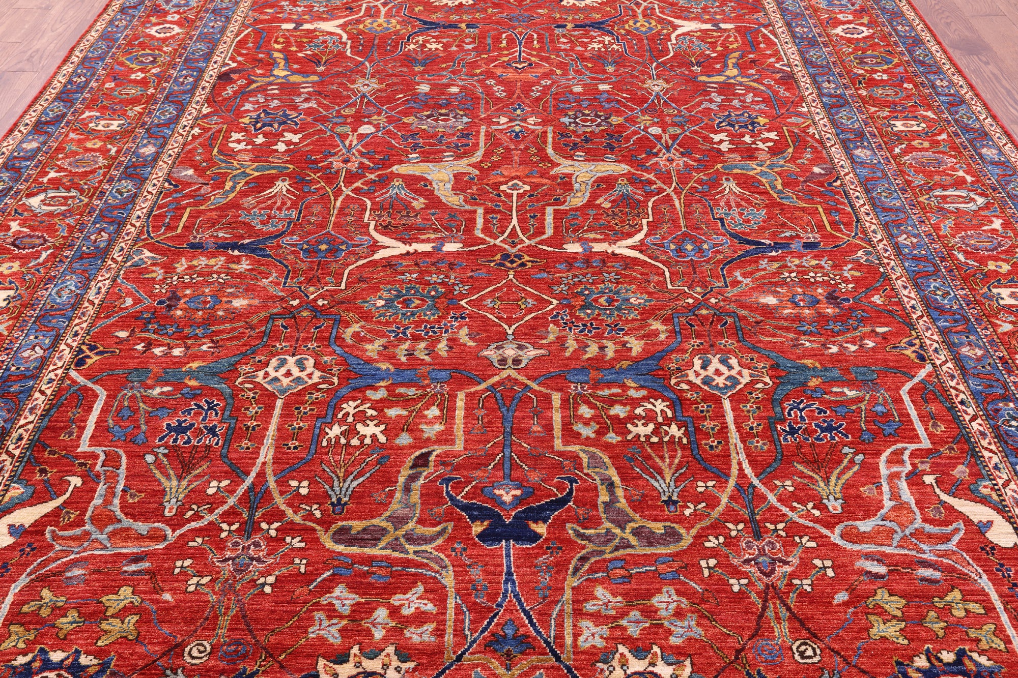 Persian Fine Serapi Hand Knotted Wool Rug - 9' 0" X 11' 8" - Golden Nile
