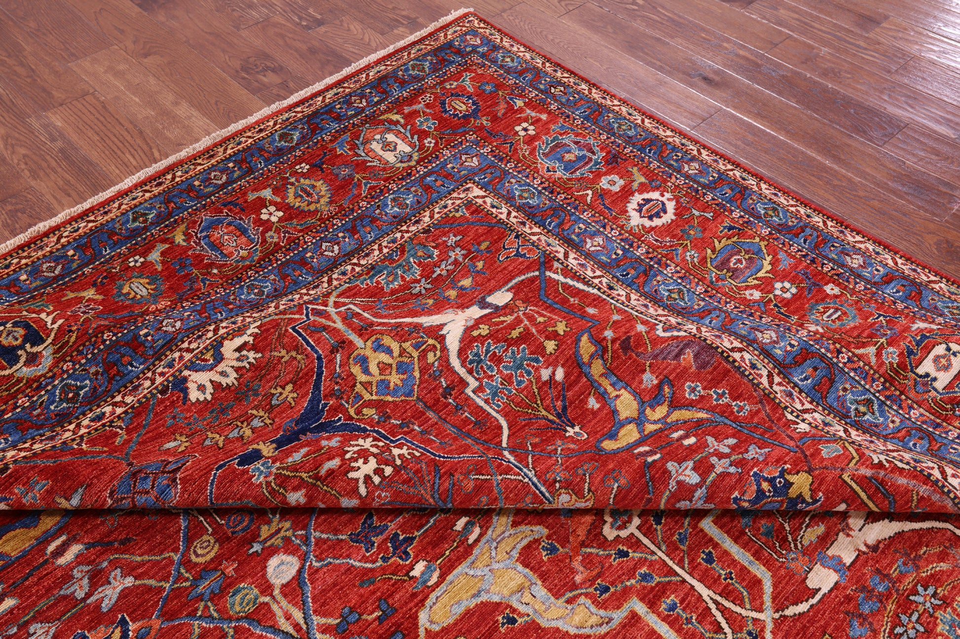 Persian Fine Serapi Hand Knotted Wool Rug - 9' 0" X 11' 8" - Golden Nile