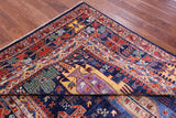 Persian Fine Serapi Hand Knotted Wool Rug - 6' 0" X 9' 0" - Golden Nile