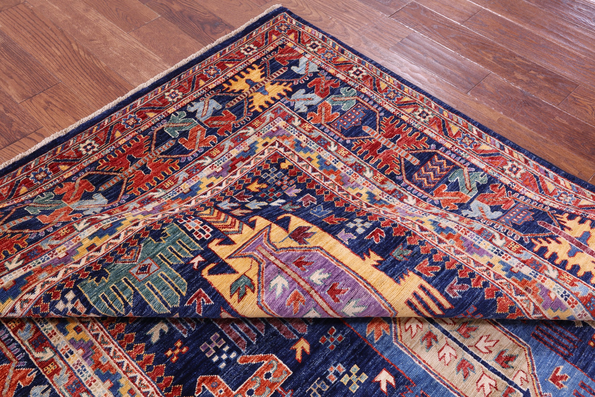 Persian Fine Serapi Hand Knotted Wool Rug - 6' 0" X 9' 0" - Golden Nile