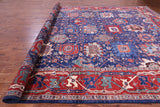Blue Persian Fine Serapi Handmade Wool Rug - 11' 1" X 16' 6" - Golden Nile