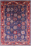 Blue Persian Fine Serapi Handmade Wool Rug - 11' 1" X 16' 6" - Golden Nile