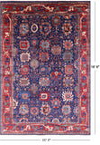 Blue Persian Fine Serapi Handmade Wool Rug - 11' 1" X 16' 6" - Golden Nile