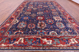 Blue Persian Fine Serapi Handmade Wool Rug - 11' 1" X 16' 6" - Golden Nile