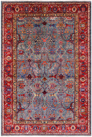 Persian Fine Serapi Hand Knotted Wool Rug - 5' 10