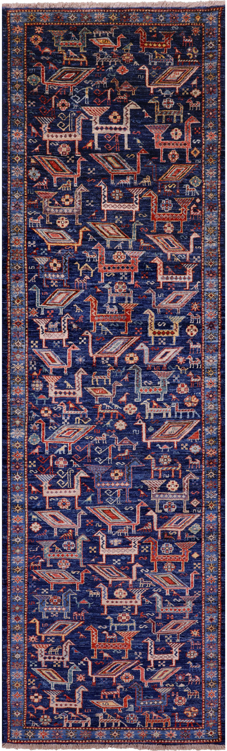 Persian Fine Serapi Hand Knotted Wool Runner Rug - 2' 9" X 9' 6" - Golden Nile