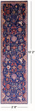 Blue Persian Fine Serapi Hand Knotted Wool Runner Rug - 2' 8" X 10' 2" - Golden Nile