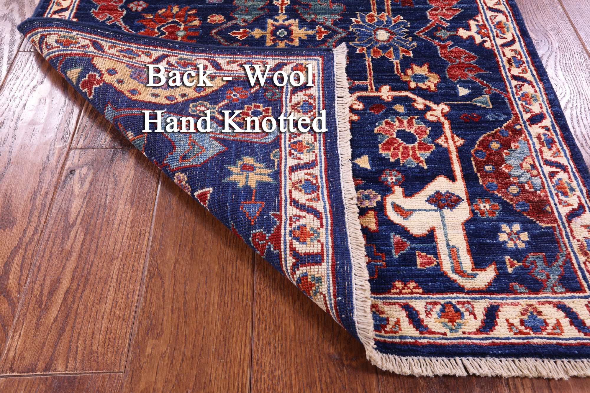 Blue Persian Fine Serapi Hand Knotted Wool Runner Rug - 2' 8" X 10' 2" - Golden Nile