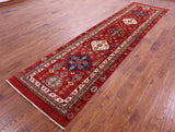 Persian Fine Serapi Handmade Wool Runner Rug - 3' 2" X 12' 8" - Golden Nile
