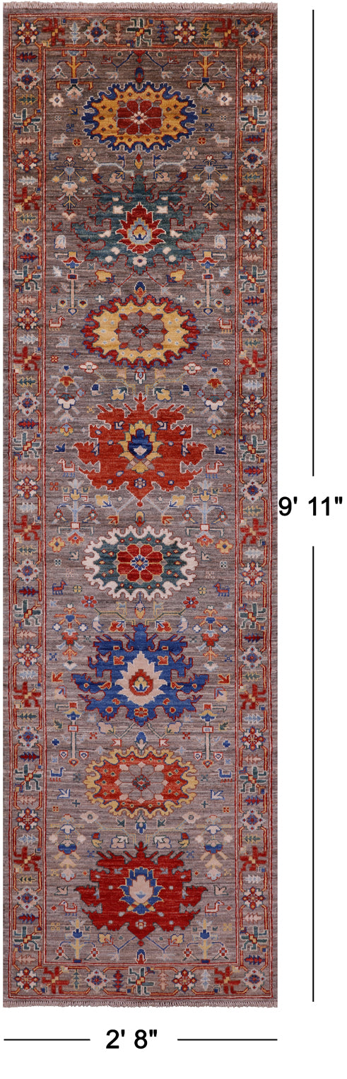 Persian Fine Serapi Handmade Wool Runner Rug - 2' 8" X 9' 11" - Golden Nile
