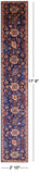 Blue Persian Fine Serapi Hand Knotted Wool Runner Rug - 2' 10" X 17' 8" - Golden Nile