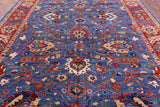 Blue Persian Fine Serapi Handmade Wool Rug - 8' 11" X 11' 7" - Golden Nile