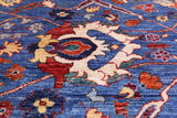 Blue Persian Fine Serapi Handmade Wool Rug - 8' 11" X 11' 7" - Golden Nile