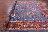 Blue Persian Fine Serapi Handmade Wool Rug - 8' 11" X 11' 7" - Golden Nile