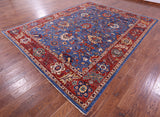 Blue Persian Fine Serapi Handmade Wool Rug - 8' 11" X 11' 7" - Golden Nile