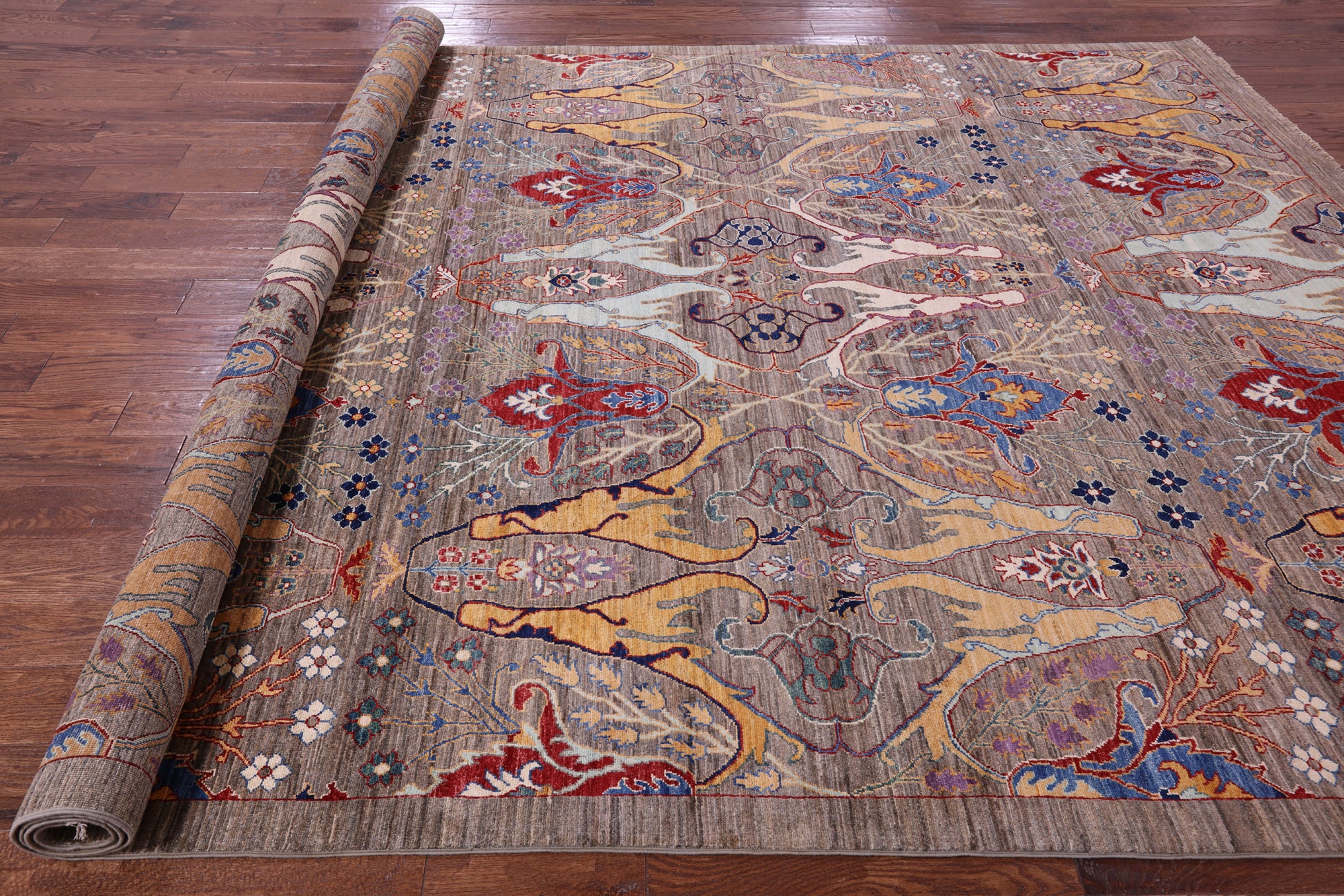 Persian Fine Serapi Hand Knotted Wool Rug - 8' 7" X 12' 6" - Golden Nile