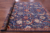 Blue Exotic Birds Persian Fine Serapi Handmade Wool Rug - 8' 1" X 9' 7" - Golden Nile