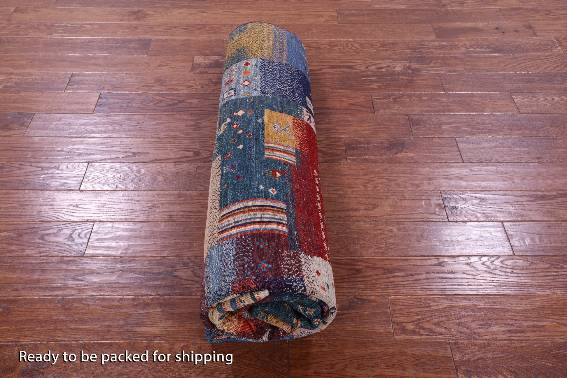 Tribal Persian Gabbeh Hand Knotted Wool Rug - 7' 11" X 9' 8" - Golden Nile