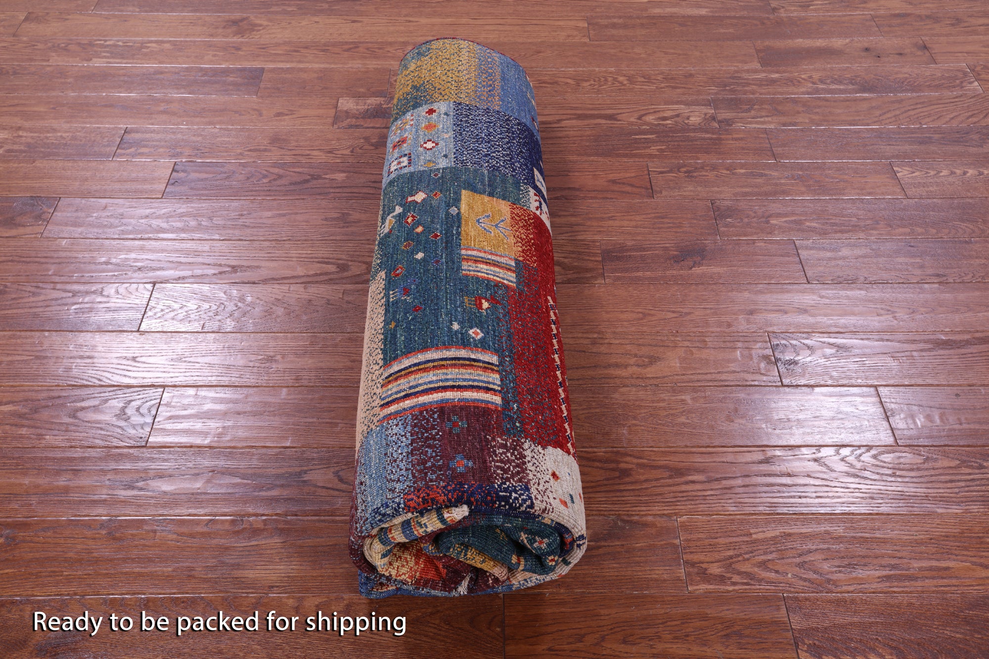 Tribal Persian Gabbeh Hand Knotted Wool Rug - 7' 11" X 9' 8" - Golden Nile