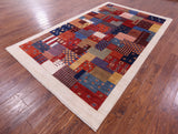 Tribal Persian Gabbeh Hand Knotted Wool Rug - 6' 6" X 10' 3" - Golden Nile
