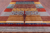 Tribal Persian Gabbeh Hand Knotted Wool Rug - 8' 2" X 9' 9" - Golden Nile