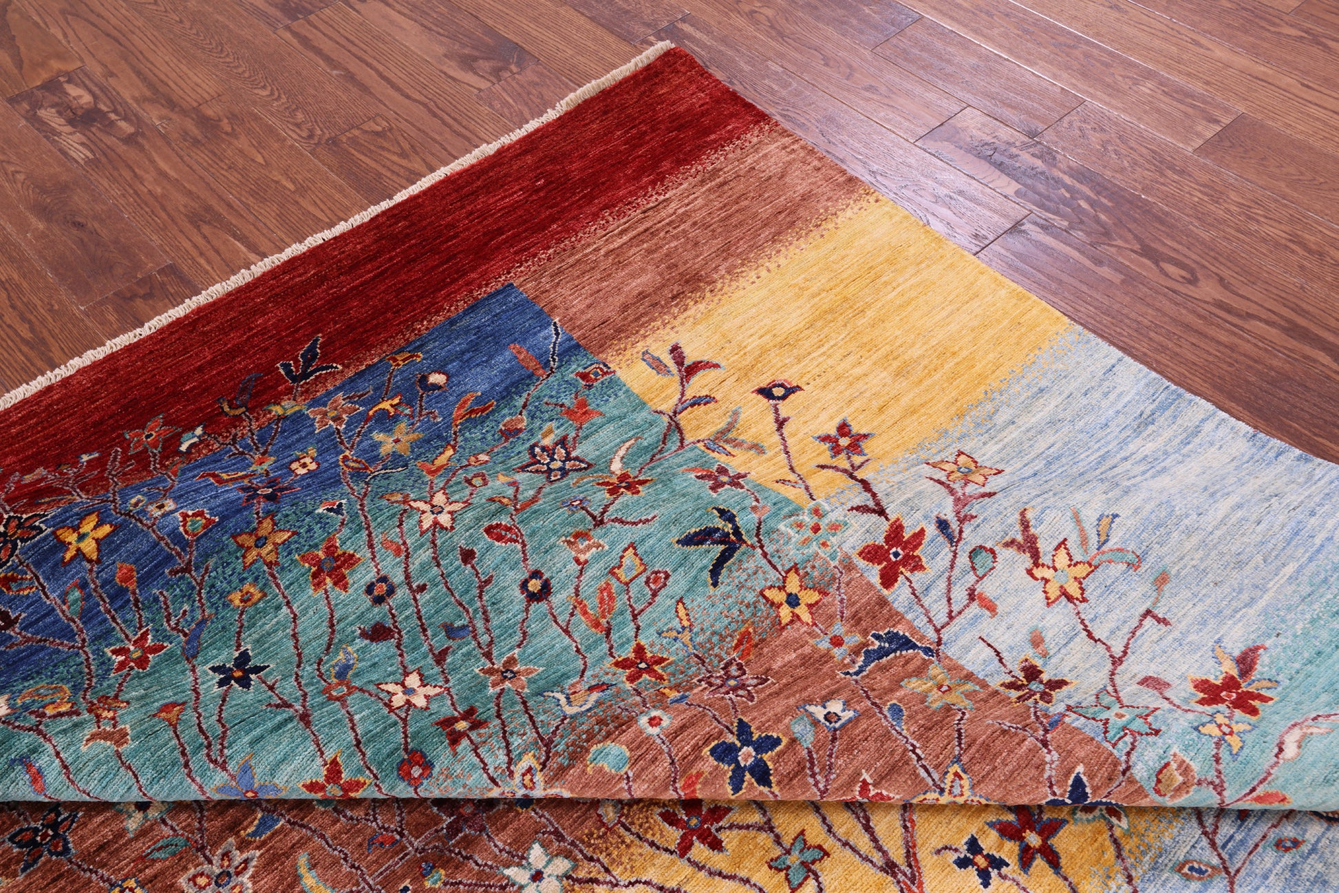 Tribal Persian Gabbeh Hand Knotted Wool Rug - 8' 2" X 9' 9" - Golden Nile