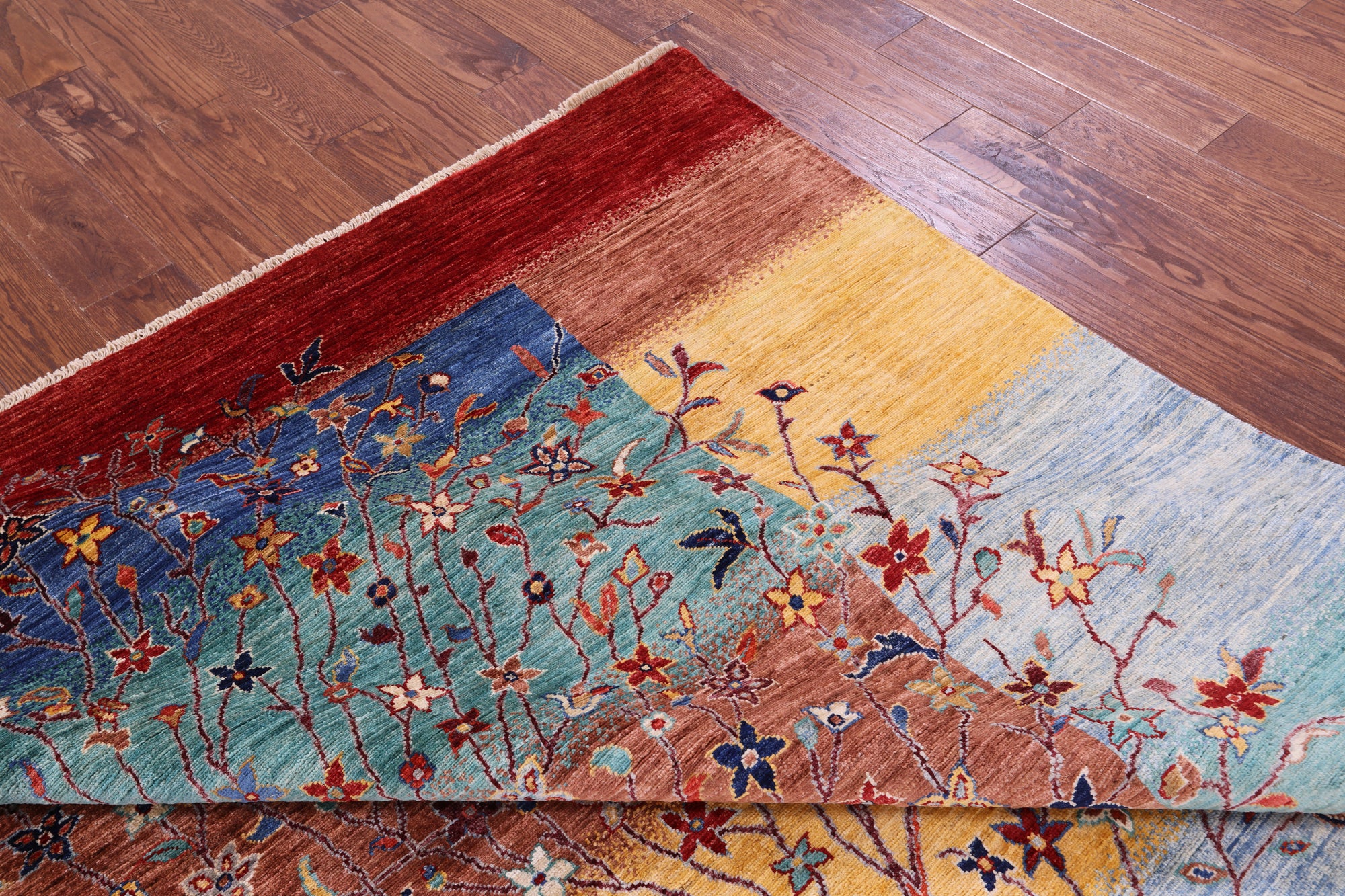 Tribal Persian Gabbeh Hand Knotted Wool Rug - 8' 2" X 9' 9" - Golden Nile