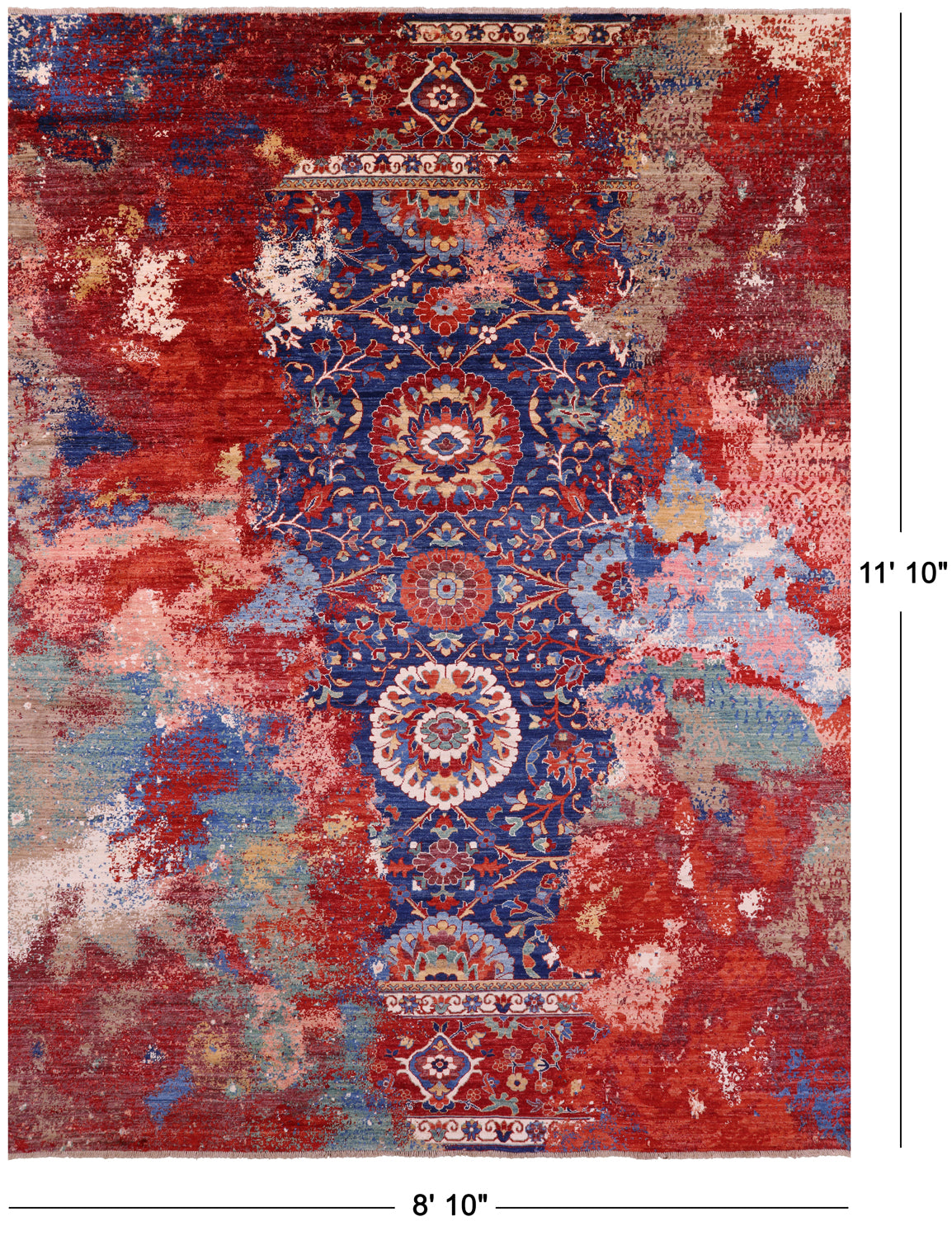 Persian Fine Serapi Hand Knotted Wool Rug - 8' 10" X 11' 10" - Golden Nile