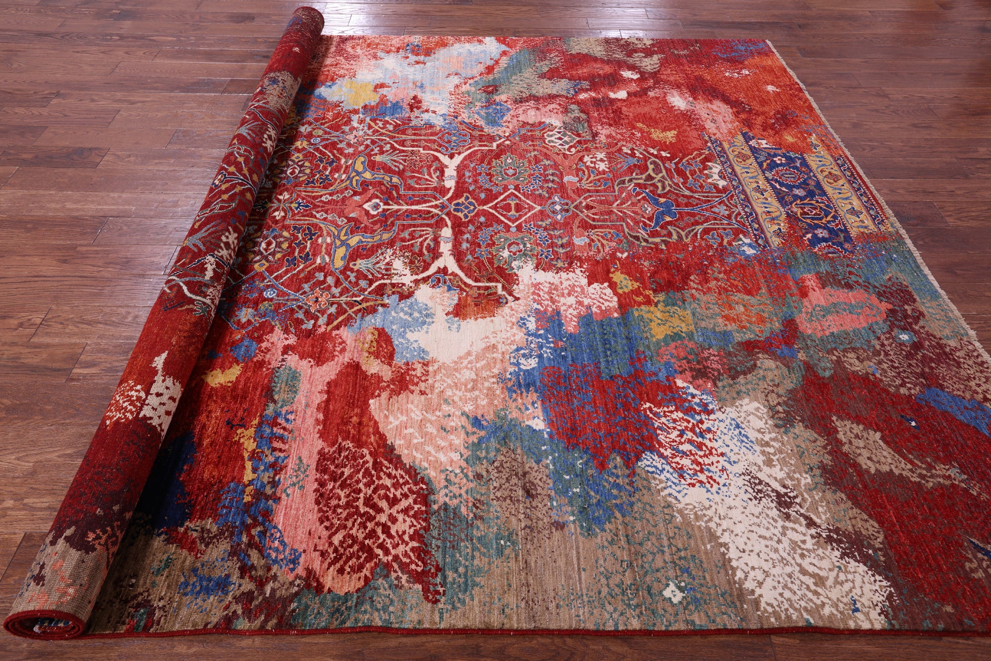 Persian Fine Serapi Hand Knotted Wool Rug - 8' 3" X 9' 9" - Golden Nile