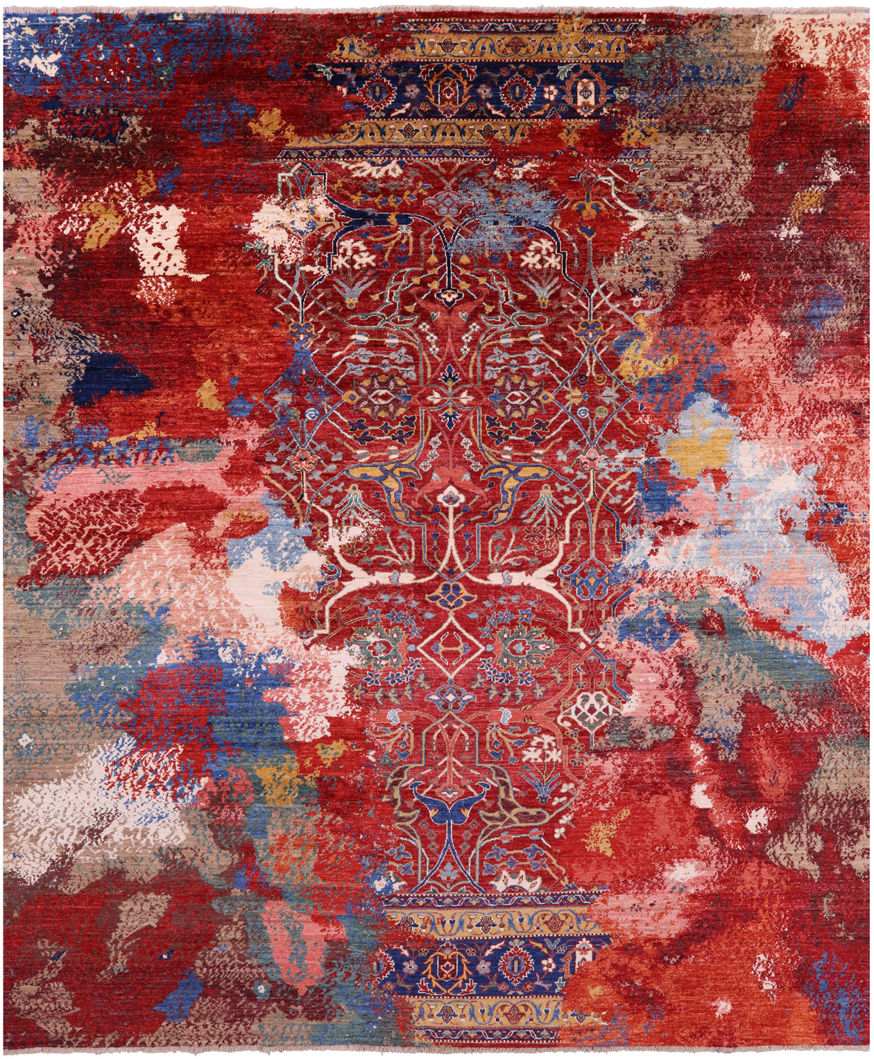 Persian Fine Serapi Hand Knotted Wool Rug - 8' 3" X 9' 9" - Golden Nile