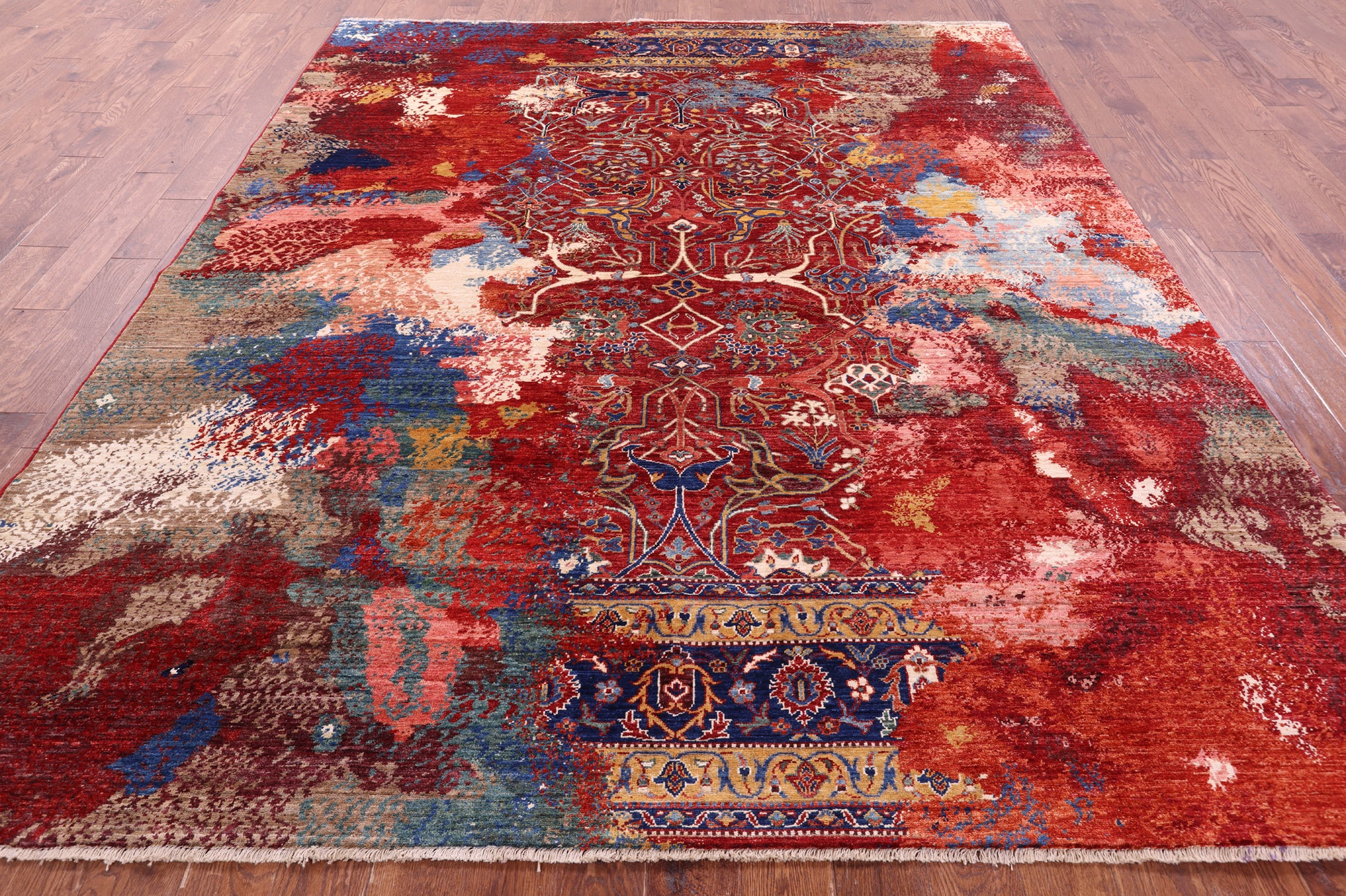 Persian Fine Serapi Hand Knotted Wool Rug - 8' 3" X 9' 9" - Golden Nile