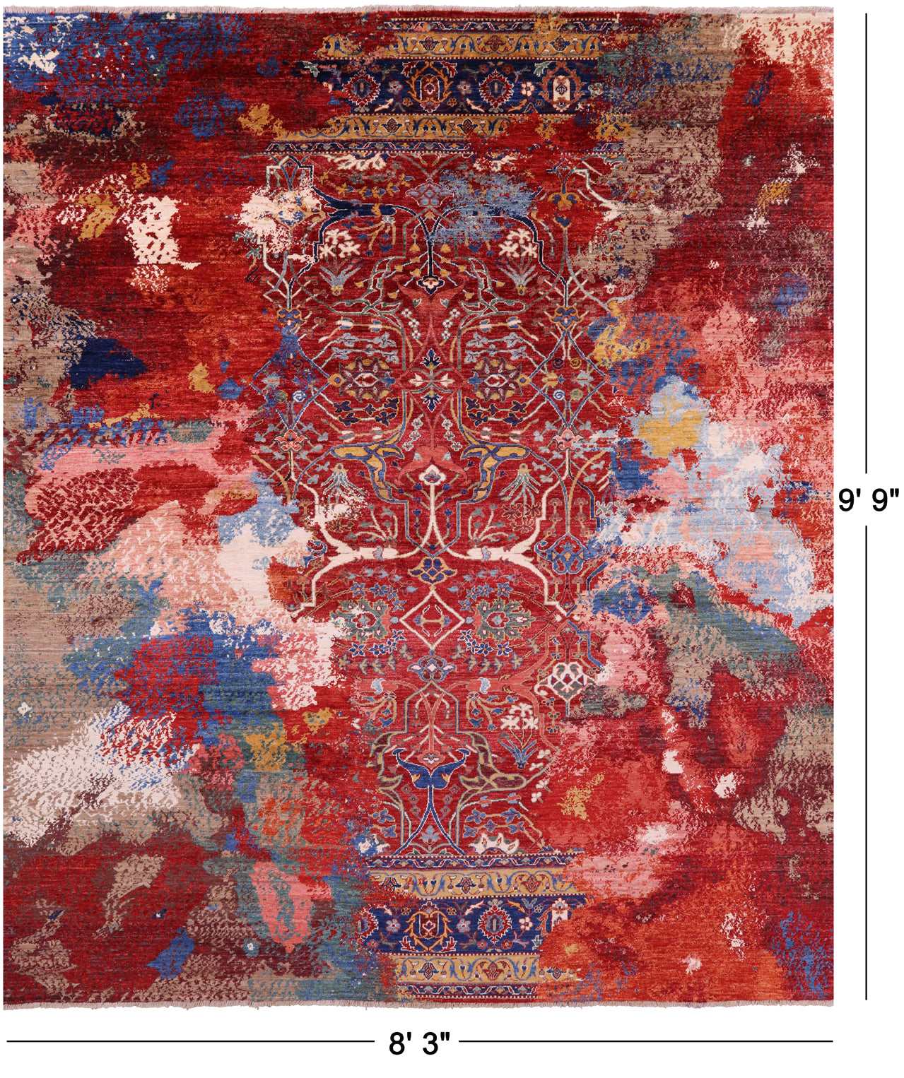 Persian Fine Serapi Hand Knotted Wool Rug - 8' 3" X 9' 9" - Golden Nile