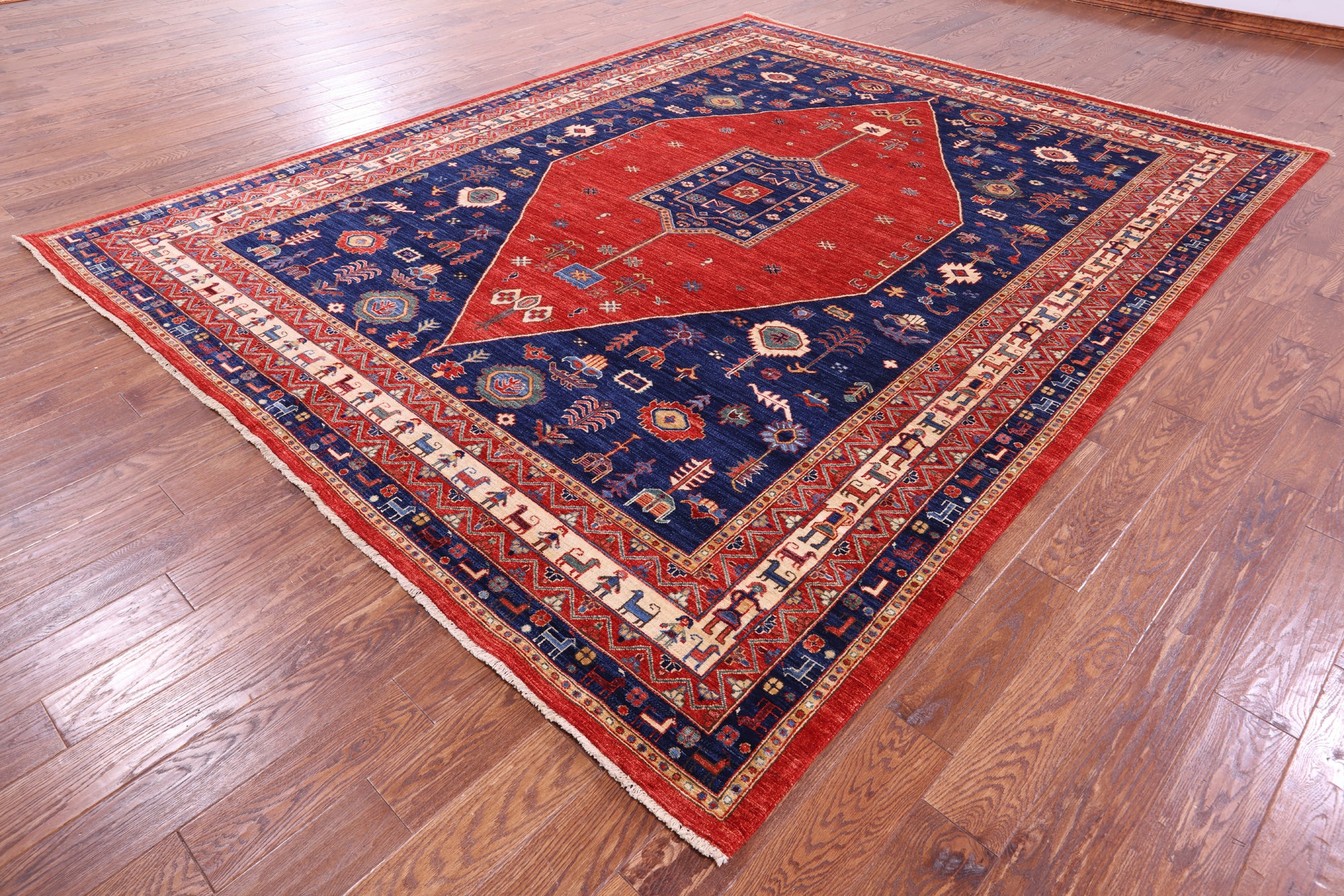 Persian Fine Serapi Hand Knotted Wool Rug - 8' 11" X 11' 4" - Golden Nile