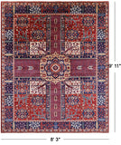 Persian Fine Serapi Hand Knotted Wool Rug - 8' 3" X 9' 11" - Golden Nile