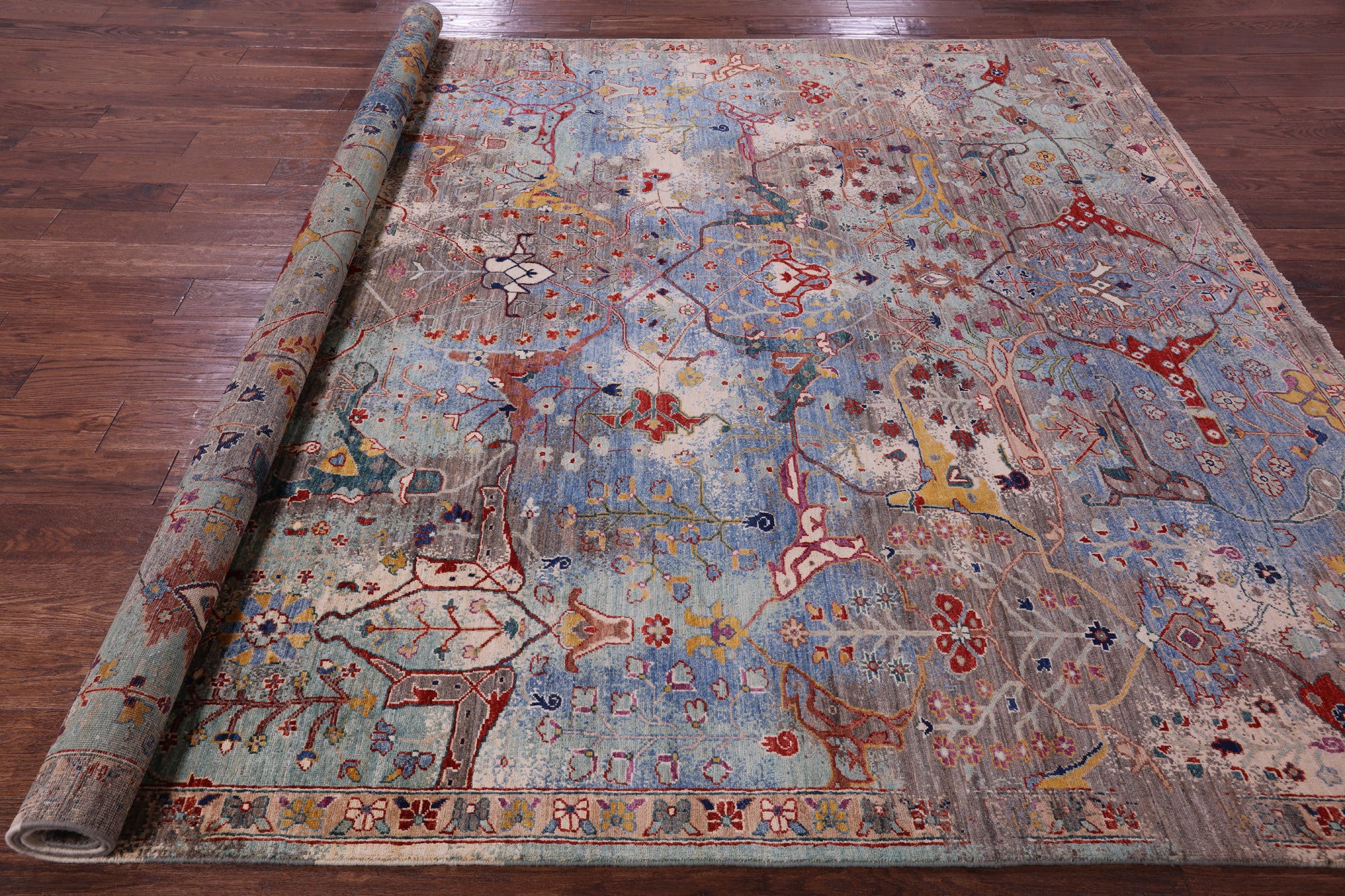 Persian Fine Serapi Handmade Wool Rug - 8' 1" X 9' 9" - Golden Nile