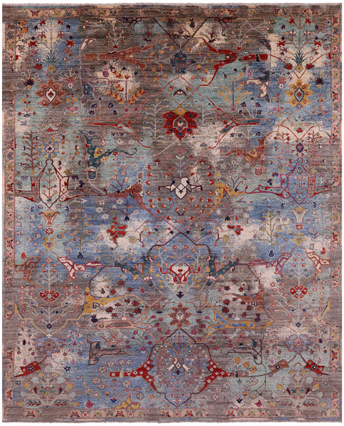 Persian Fine Serapi Handmade Wool Rug - 8' 1" X 9' 9" - Golden Nile