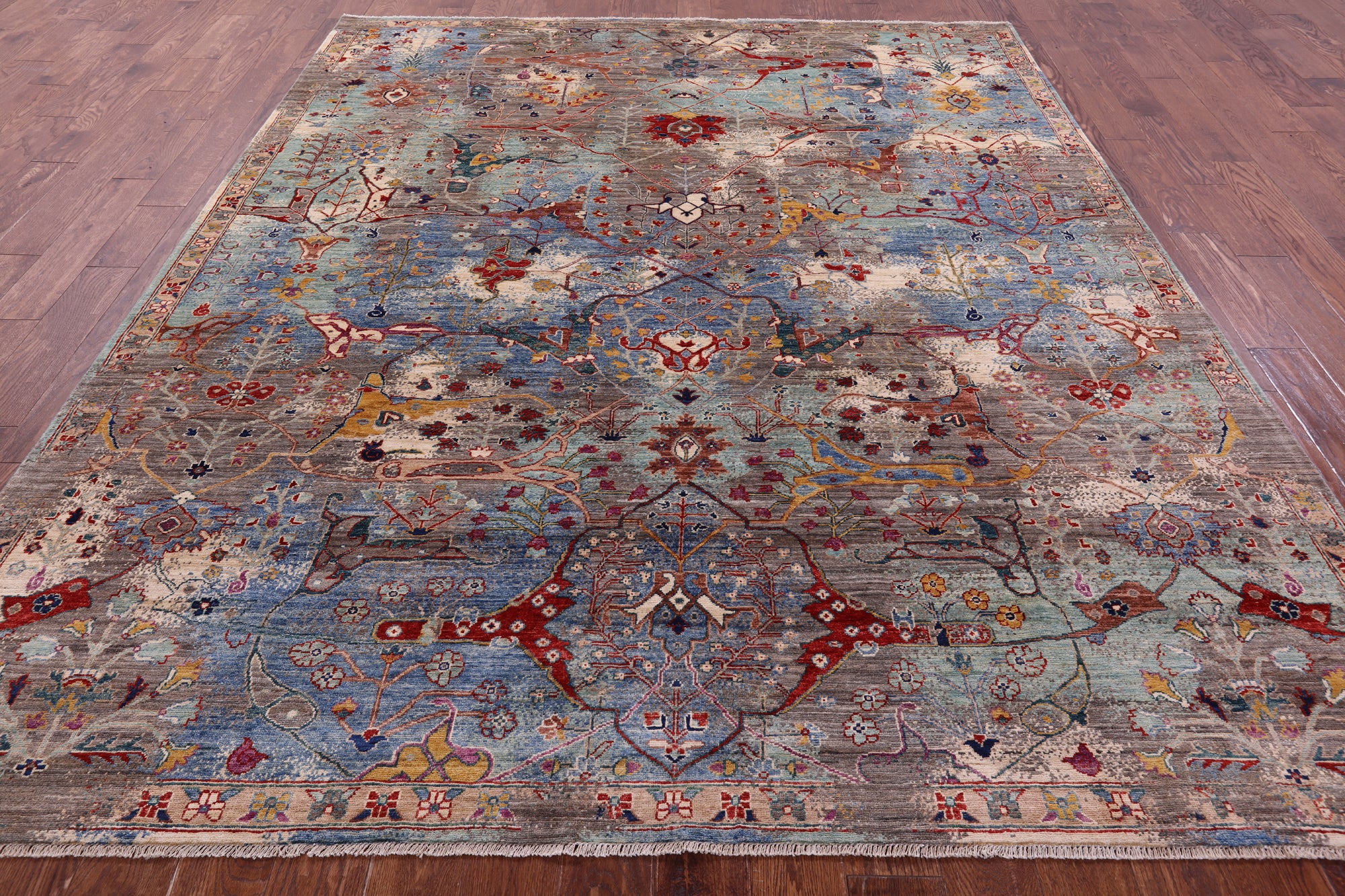 Persian Fine Serapi Handmade Wool Rug - 8' 1" X 9' 9" - Golden Nile