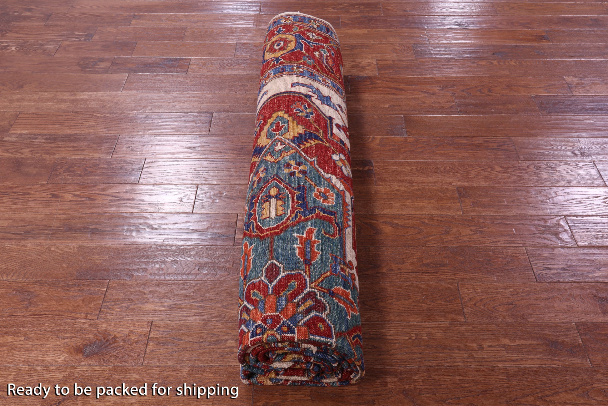 Persian Fine Serapi Handmade Wool Rug - 9' 0" X 11' 9" - Golden Nile
