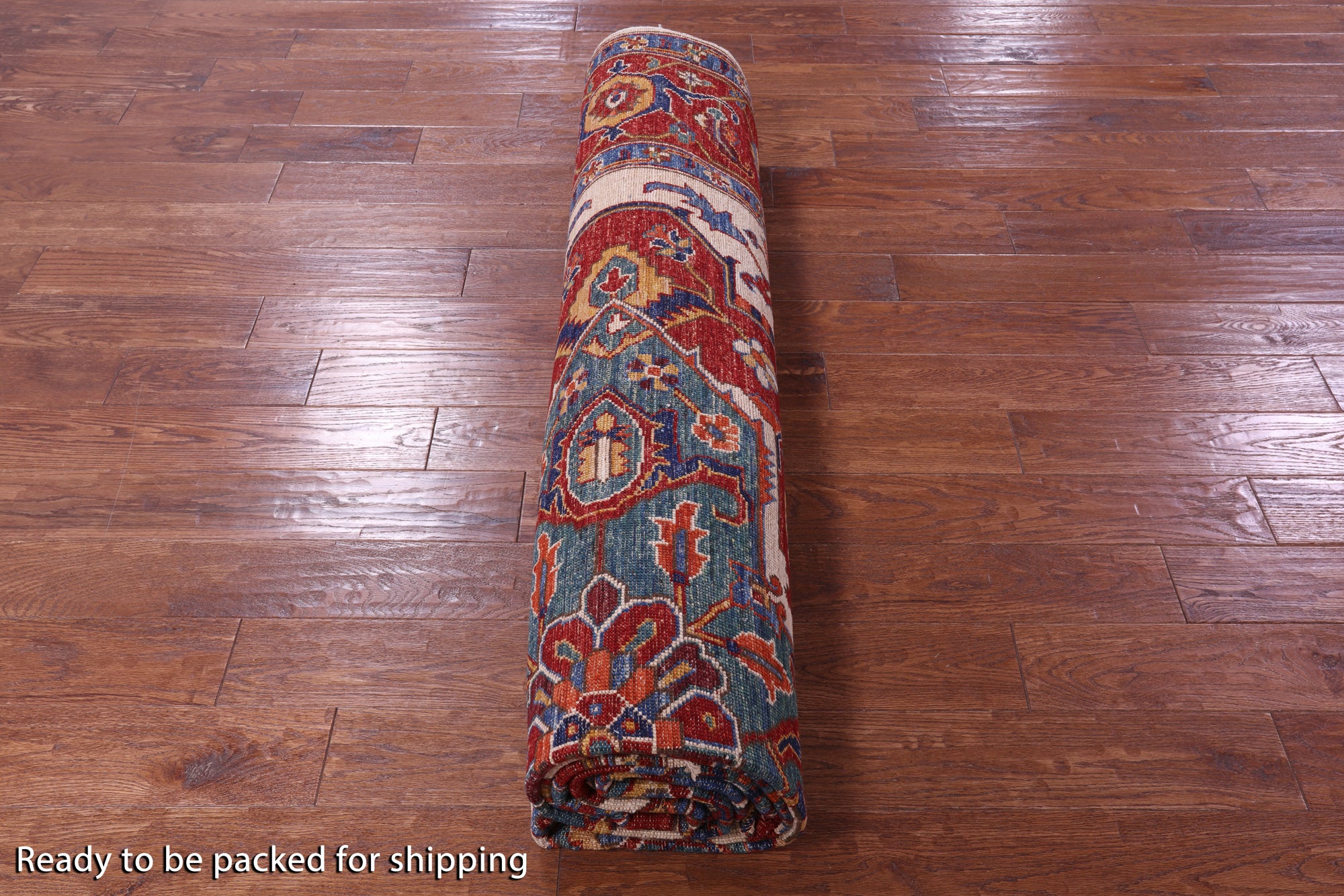 Persian Fine Serapi Handmade Wool Rug - 9' 0" X 11' 9" - Golden Nile
