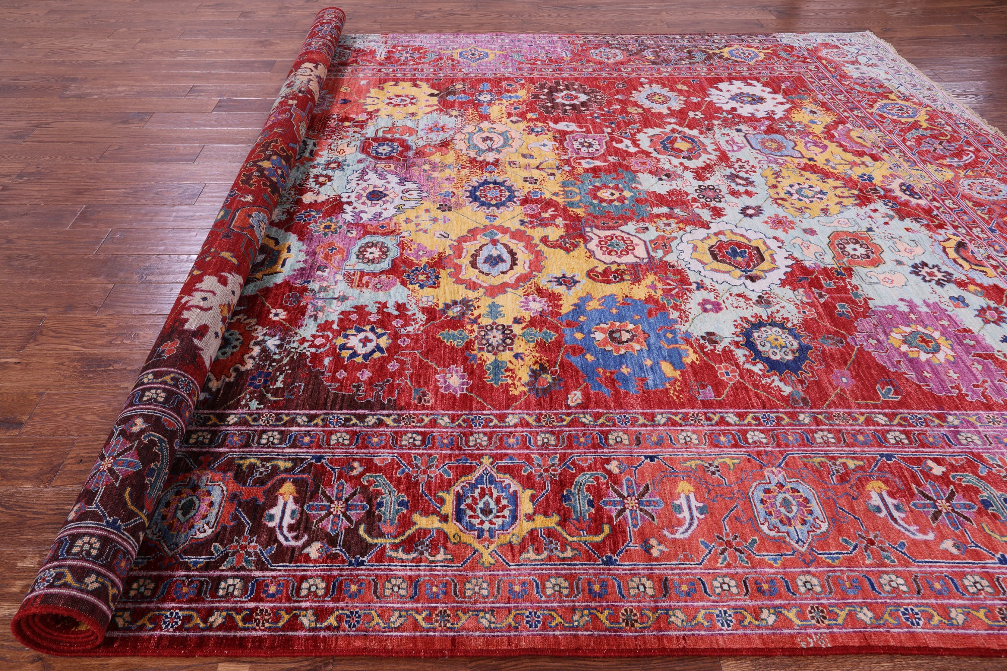 Persian Fine Serapi Handmade Wool Rug - 9' 2" X 11' 11" - Golden Nile