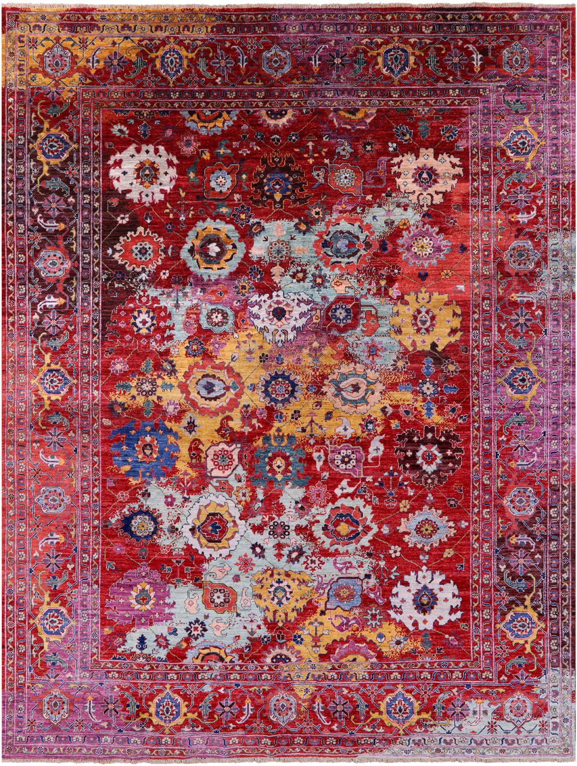 Persian Fine Serapi Handmade Wool Rug - 9' 2" X 11' 11" - Golden Nile