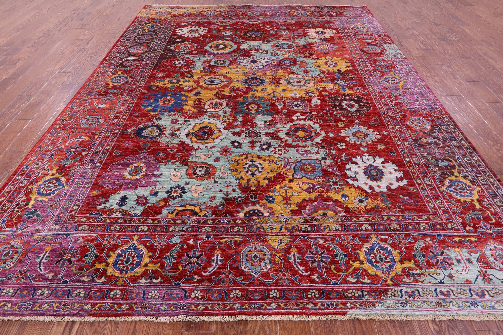 Persian Fine Serapi Handmade Wool Rug - 9' 2" X 11' 11" - Golden Nile