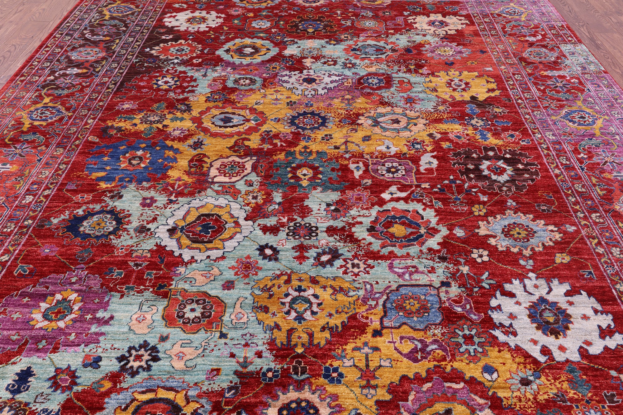 Persian Fine Serapi Handmade Wool Rug - 9' 2" X 11' 11" - Golden Nile