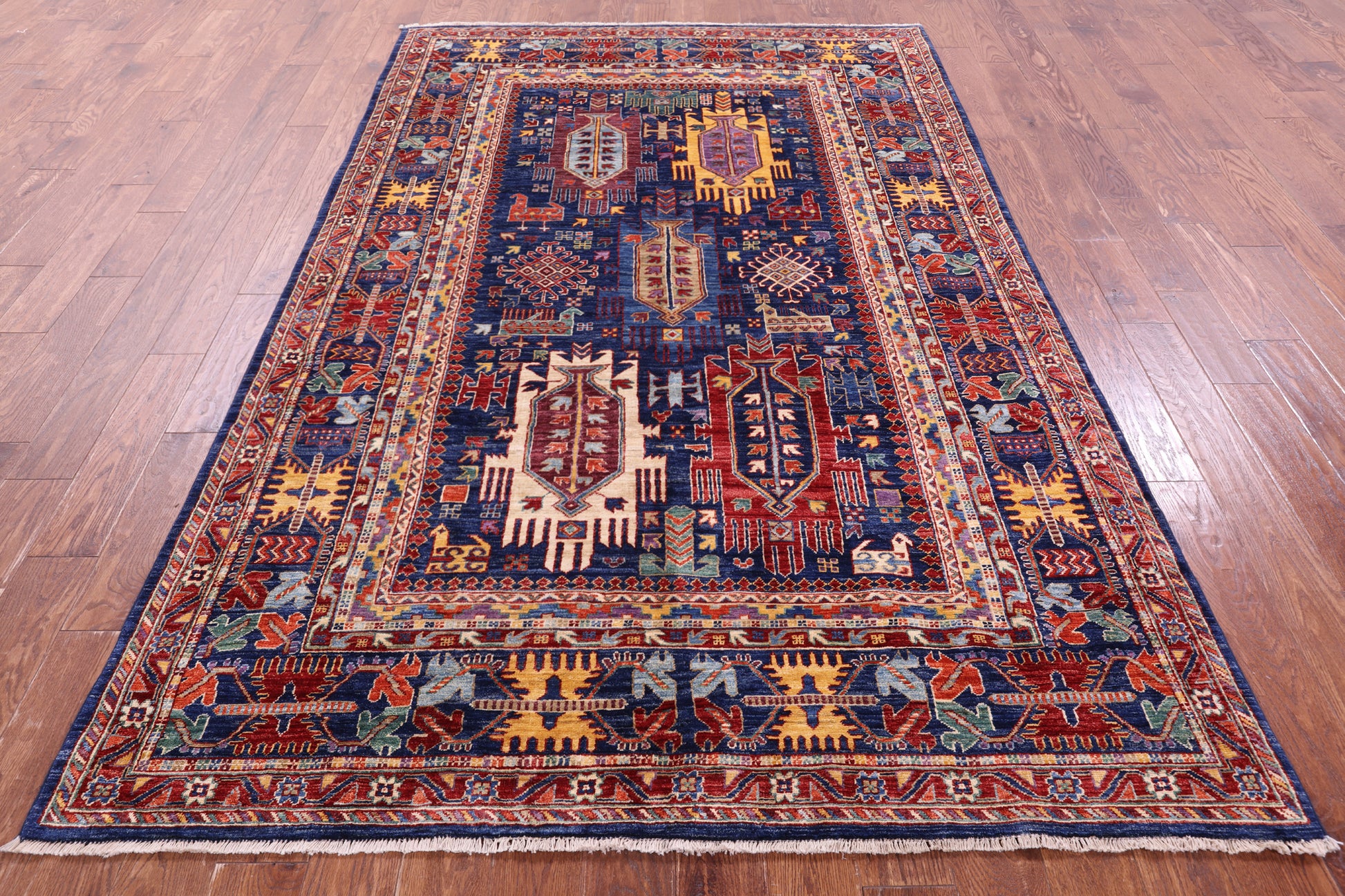 Persian Fine Serapi Handmade Wool Rug - 5' 11" X 9' 3" - Golden Nile