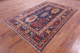Persian Fine Serapi Handmade Wool Rug - 5' 11" X 9' 3" - Golden Nile