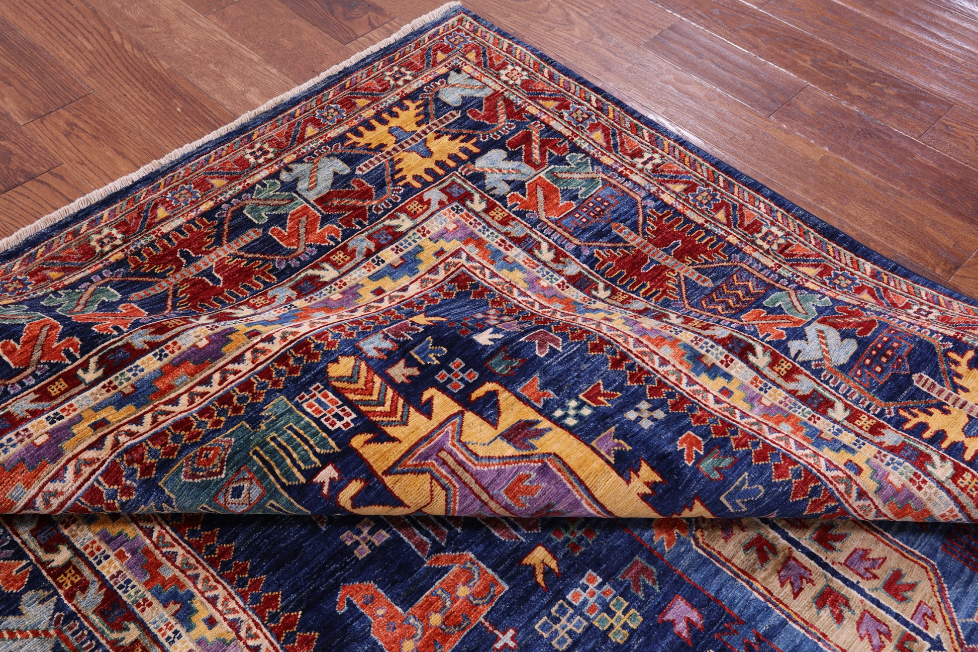 Persian Fine Serapi Handmade Wool Rug - 5' 11" X 9' 3" - Golden Nile