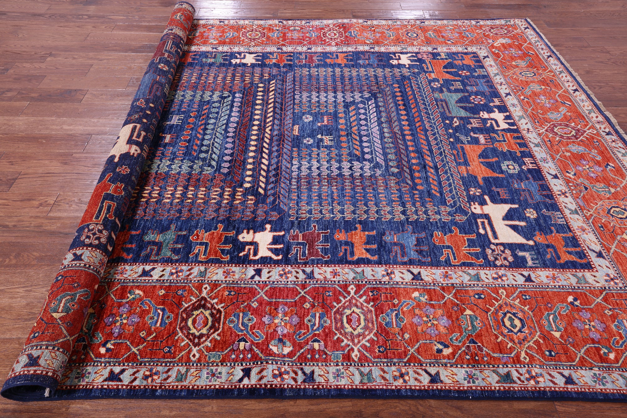 Persian Fine Serapi Hand Knotted Wool Rug - 8' 0" X 10' 0" - Golden Nile